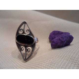 Anillo Plata y Azabache - Imagen 1