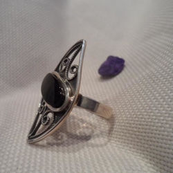 Anillo Plata y Azabache - Imagen 2