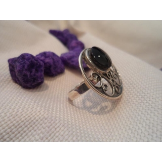 Anillo Plata y Azabache - Imagen 1