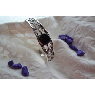 Brazalete en Plata y Aabache, colección Melibea - Imagen 1