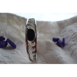 Brazalete estrecho en Plata y Azabache colección Melibea - Imagen 1