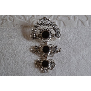 Broche aderezo en Plata y Azabache - Imagen 1