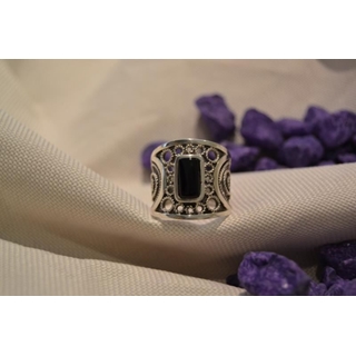 Cinta PLata y Azabache, ancha, azabache rectangular - Imagen 1