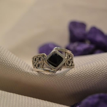 Cinta Plata y Azabache, asimétrico, azabache cuadrado - Imagen 1