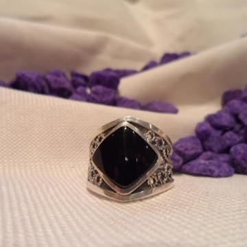 Cinta Plata y Azabache, azabache cuadrado elevado - Imagen 1