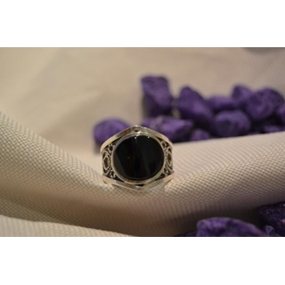 Cinta Plata y Azabache, azabache redondo elevado - Imagen 1