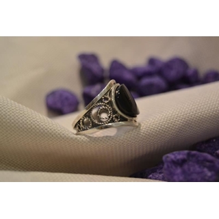 Cinta Plata y Azabache, azabache redondo elevado - Imagen 2