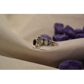 Cinta Plata y Azabache, calada con azabache redondo - Imagen 2