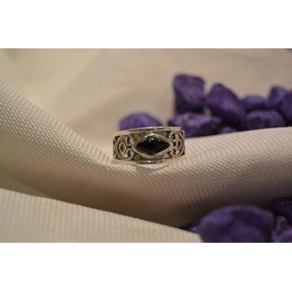 Cinta Plata y Azabache, con azabache en rombo - Imagen 1