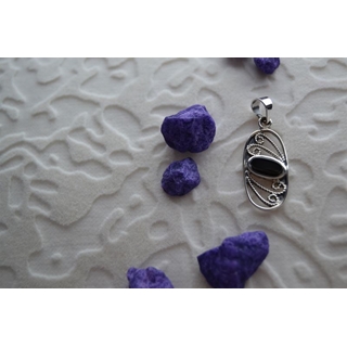 Colgante en Plata y Azabache y filigrana - Imagen 1