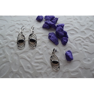 Colgante en Plata y Azabache y filigrana - Imagen 2