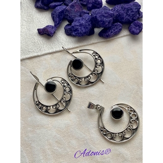 Colgante plata y azabache - Imagen 1