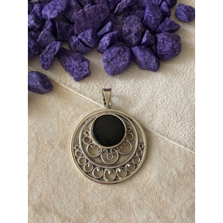 Colgante plata y azabache - Imagen 1