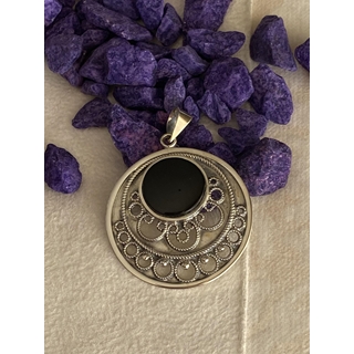 Colgante plata y azabache - Imagen 2