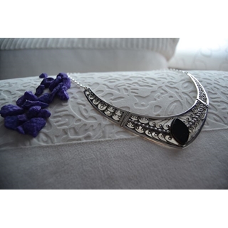 Gargantilla en Plata y Azabache, Colección Melibea - Imagen 1