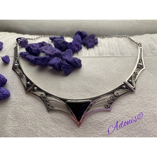 Gargantilla plata y azabache colección Cobi20 - Imagen 1