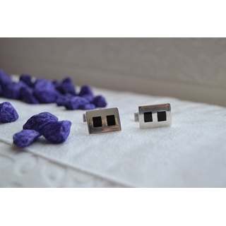 Gemelo en Plata y Azabache, diseño moderno - Imagen 1