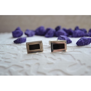 Gemelo en Plata y Azabache, en Plata lisa rectangular y Azabache rectangular - Imagen 1