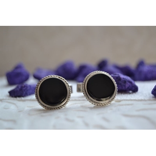 Gemelo en Plata y Azabache, redondo con rizado en Plata - Imagen 1