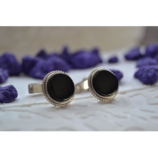 Gemelo en Plata y Azabache, redondo con rizado en Plata - Imagen 2