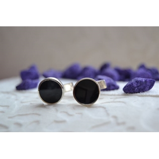 Gemelo en Plata y Azabache redondo liso - Imagen 1