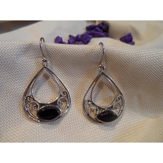 Pendente Plata y Azabache de un azabache oval - Imagen 1