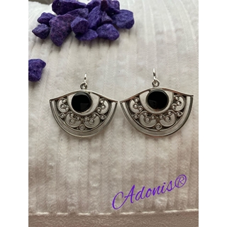 Pendiente en plata y azabache colección Meiga - Imagen 1