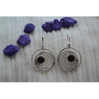 Pendiente en Plata y Azabache,  de la colección Geometrics - Imagen 1