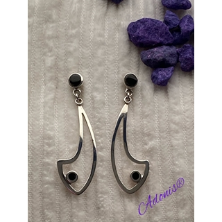 Pendiente plata y azabache colección Cobi20 - Imagen 2