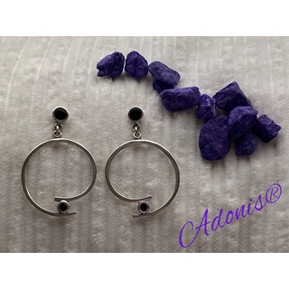 Pendiente plata y azabache  colección Cobi20 - Imagen 1