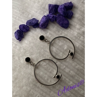 Pendiente plata y azabache colección Cobi20 - Imagen 2