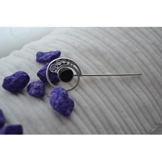 Pincho-Alfiler en Plata y Azabache - Imagen 2