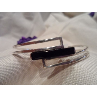 Pulsera  en Plata y Azabache, sin filigrana, colección Diana - Imagen 1