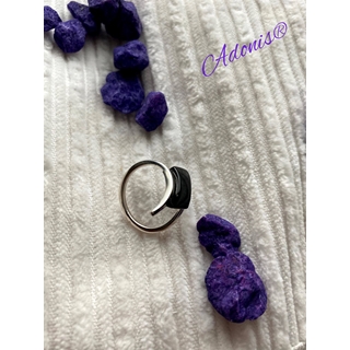 Sortija plata y azabache - Imagen 2